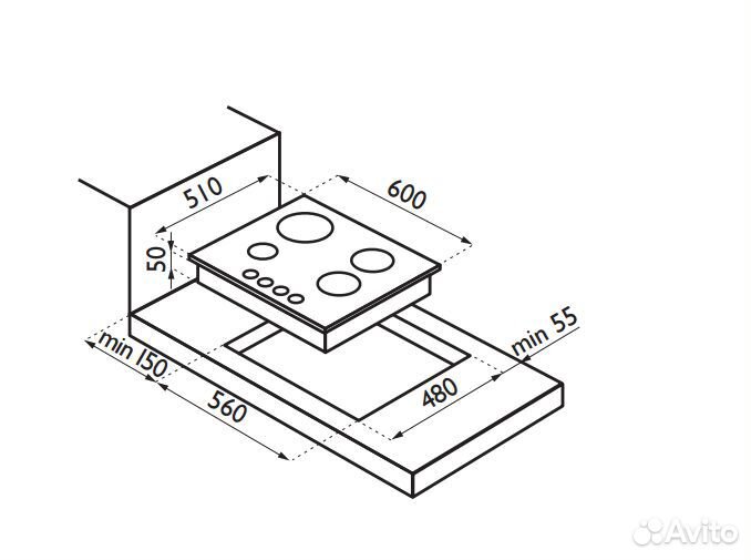 Варочная панель ardesia F 64 GTW