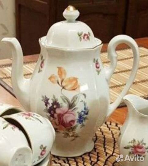 Чайник сервиз мейсенский букет