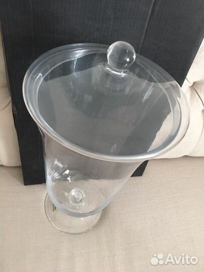 Ваза клош с крышкой, стекло