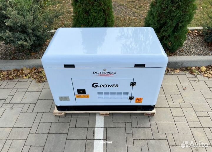 Генератор дизельный 13 kW G-power DG15000SE3 трехф