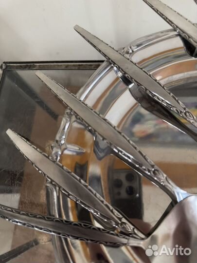 Комплект приборов для сервировки, поднос сталь