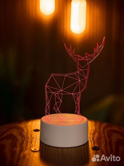 Светильник Олень с эффектом 3D