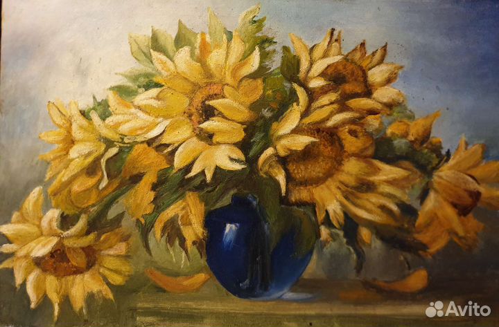 Картина маслом на холсте Подсолнухи