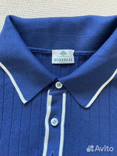 Синее мужское поло Borrelli