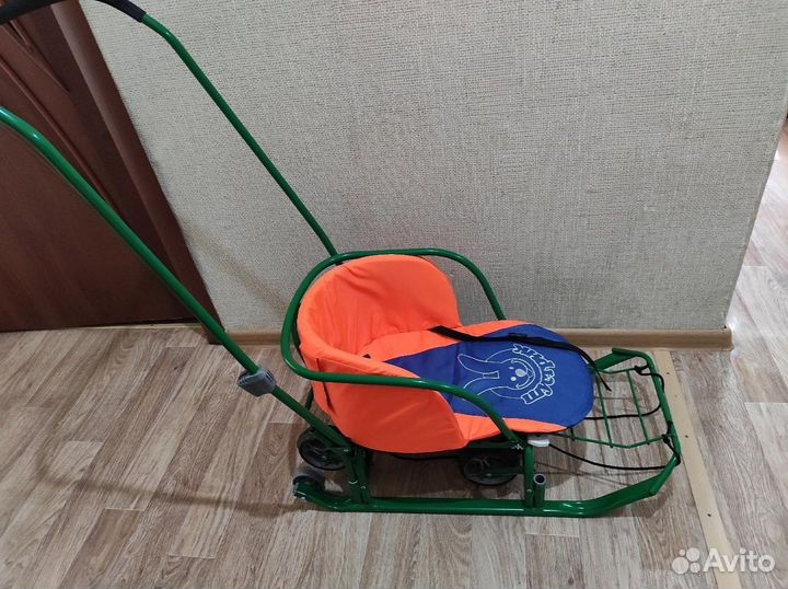 Санки с матрасиком (с колесами)