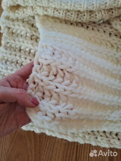 Комплект шапка и шарф белый