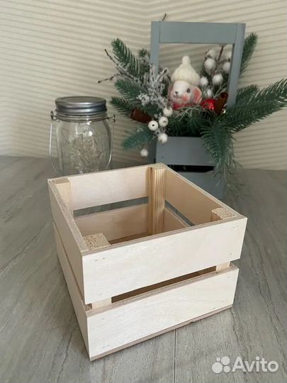 Ящик реечный / Кашпо для цветов / Деревянный бокс