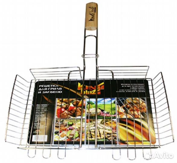 Решетка-гриль глубокая 31х25х5см, дл.60см, хром.ст