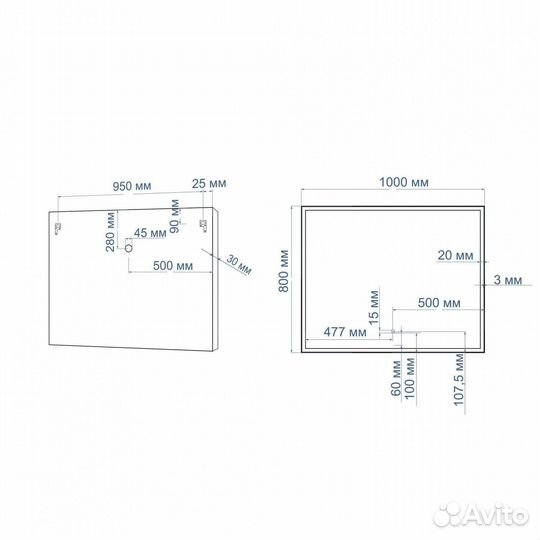 Зеркало с подсветкой Art&Max arezzo AM-Are-1000-800-DS-FC