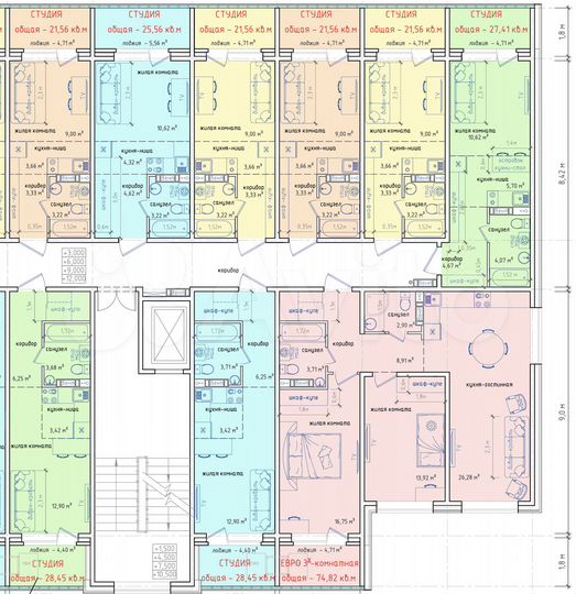 Квартира-студия, 21,6 м², 2/5 эт.