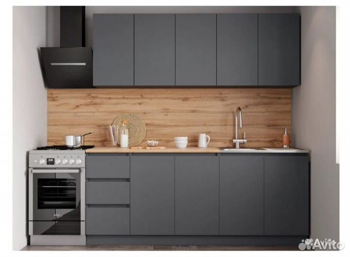 Кухня Мори 2000 мм Графит