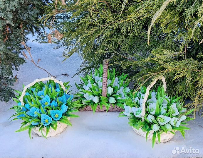 Подснежники из мыла ручной работы