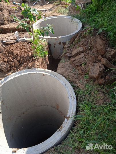 Канализация из бетонных колец под ключ