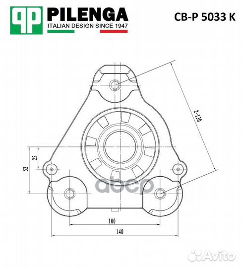 Опора стойки верхняя перелд. Лев CBP5033K PI