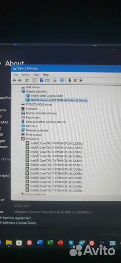 Игровой ноутбук dell g7 7588 (GTX 1060+i7 8750h)