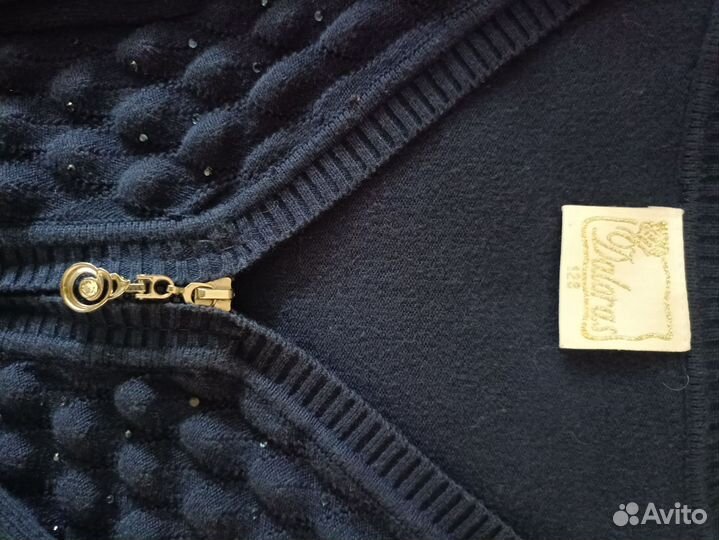 Кофты школьные для девочкитёмно-синие на замке