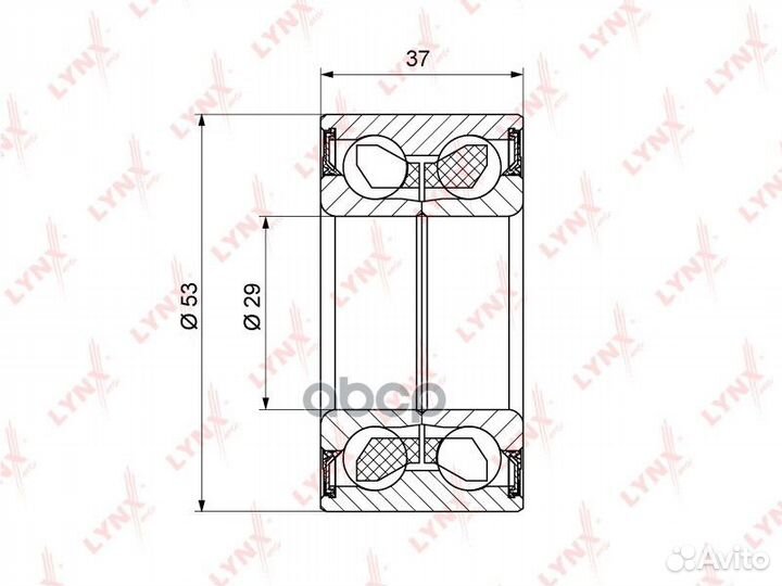Подшипник ступицы задний с ABS, 37x29x53 WB-117