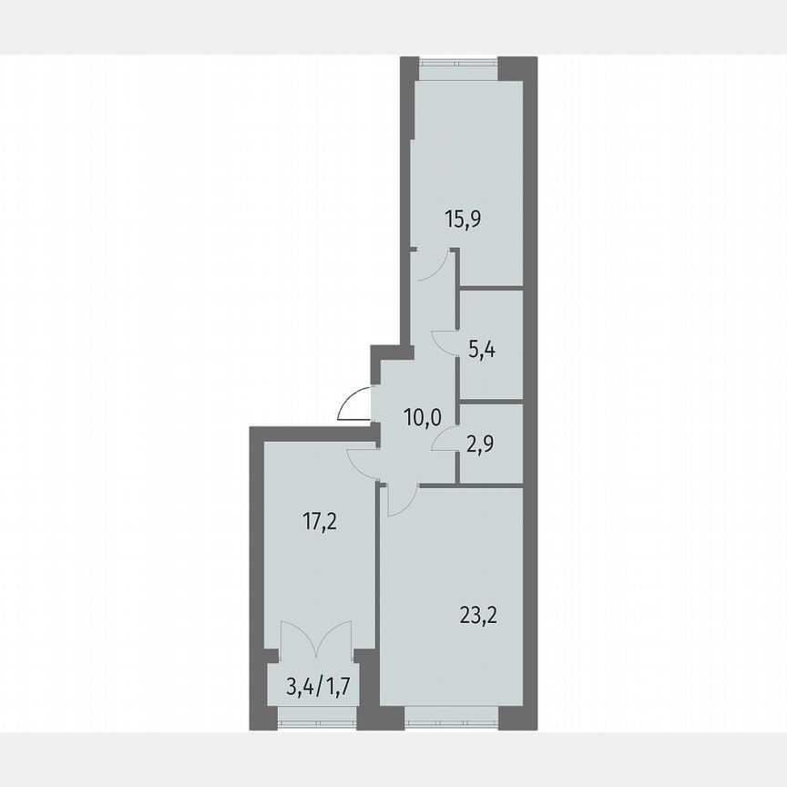 2-к. квартира, 76,3 м², 12/13 эт.