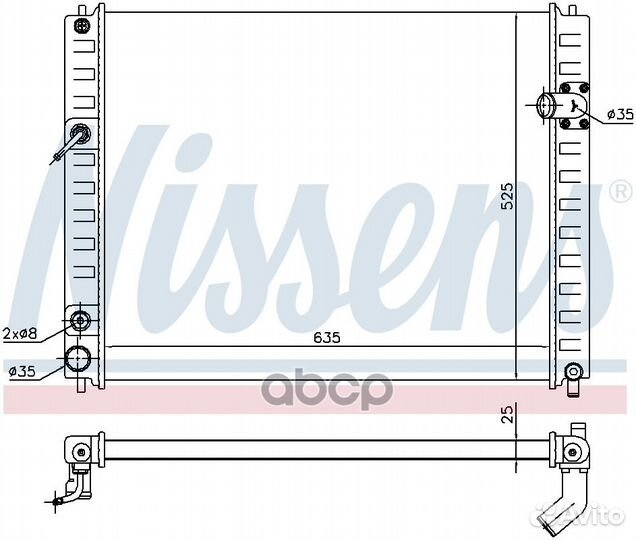 Радиатор infiniti FX 5.0 A/T 08- 68091 Nissens