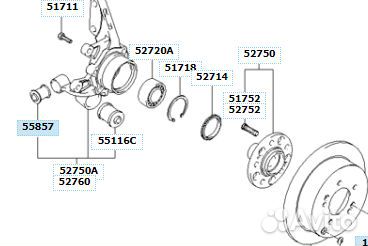 Сайлентблок 552272D000 KIA Sportage II 2004-2010