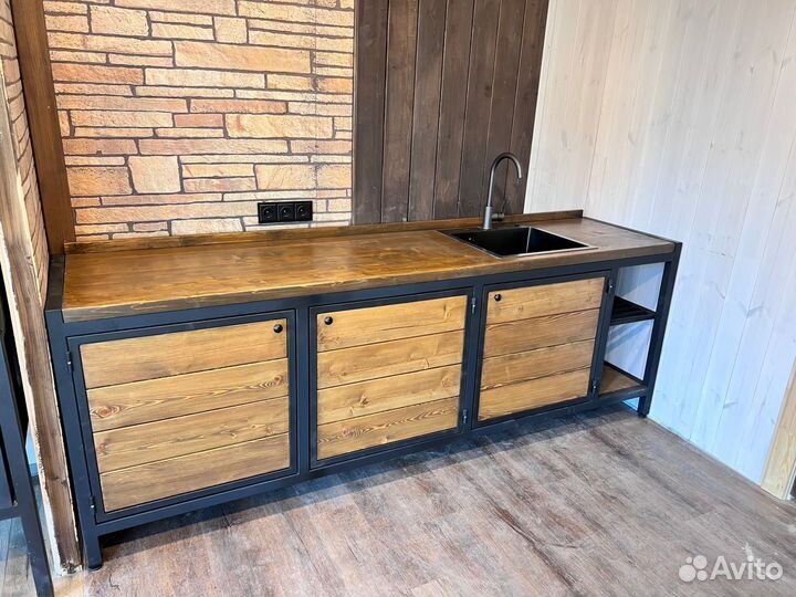 Мангальная зона лофт в беседку