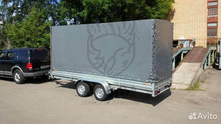 Прицеп с двумя осями и тентом 150 см. Уст. Фаркопа