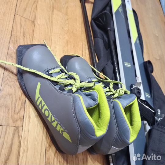 Комплект беговые лыжи, палки, ботинки