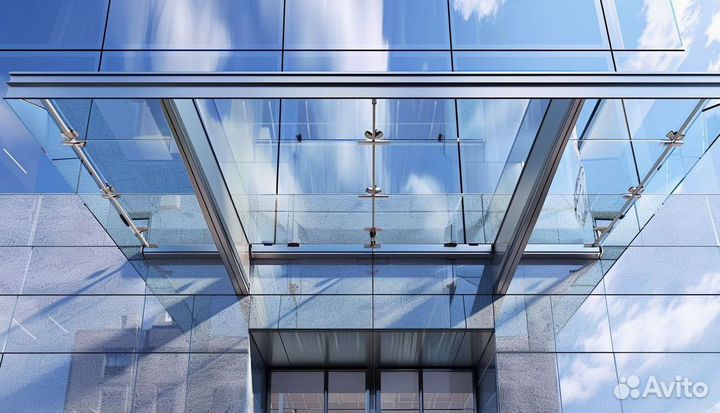 Стеклянные козырьки на заказ