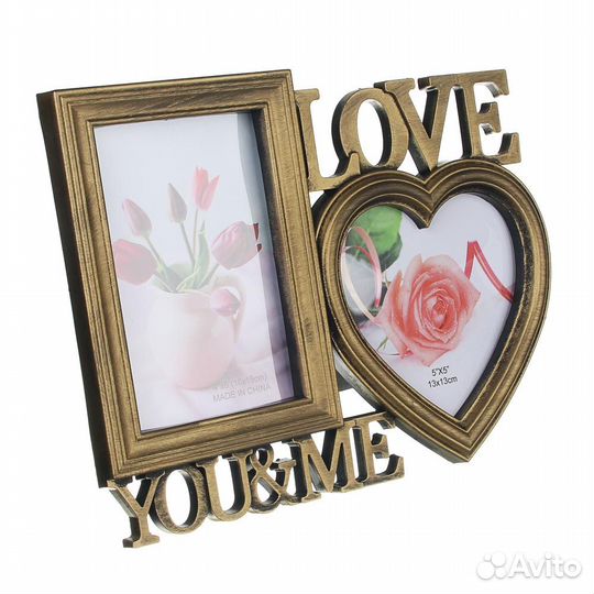 Новая фоторамка с сердцем на 2 фотографии