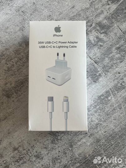 Быстрая зарядка iPhone 35w на 2 телефона с кабелем