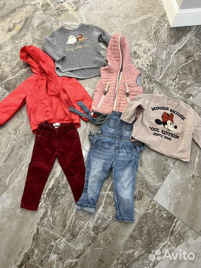 Пакет вещей для девочки zara и др. 1,5-2 года