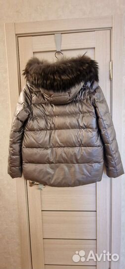 Куртка с капюшоном из экокожи зимняя