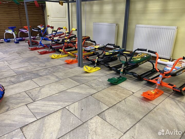 Снегокат детский со спинкой