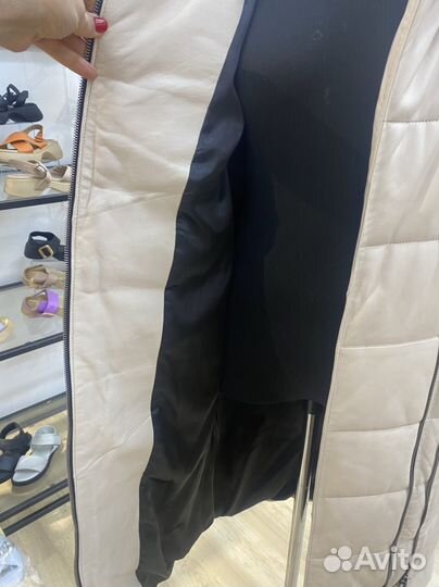 Пуховик зимний женский натуральная кожа