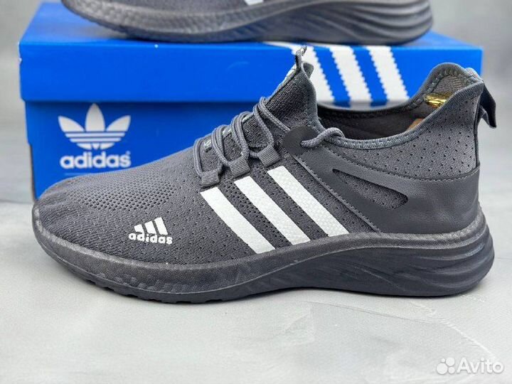 Мужские летние кроссовки Adidas серые