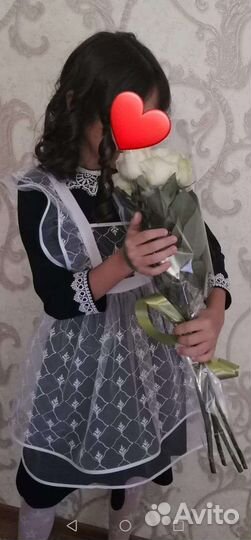 Белый школьный фартук