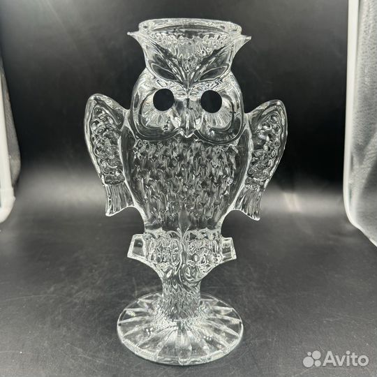 Подсвечник Сова Филин хрусталь свечи предмет