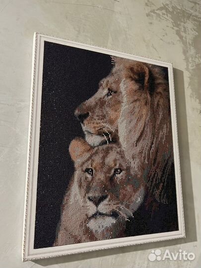 Алмазная мозаика готовая Львы