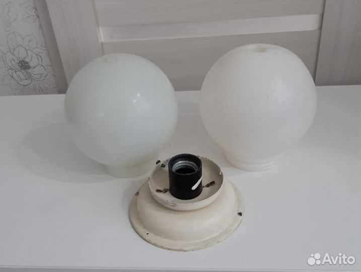 Плафон белый Круглый Цоколь Светильник СССР