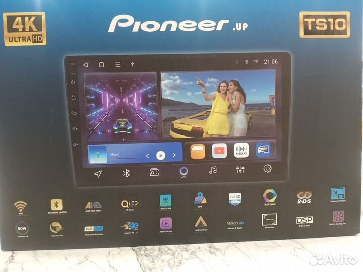 Android магнитола 4+32 Gb Pioneer.UP TS10 4G+sim