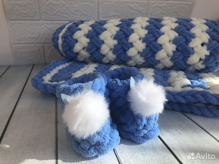 Плед детский вязаный ручная работа