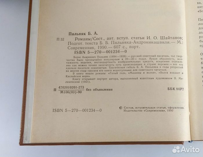 Борис Пильняк. Романы. Книга не читана