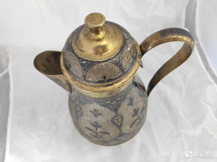 Кувшин серебро 875 проба, позолота