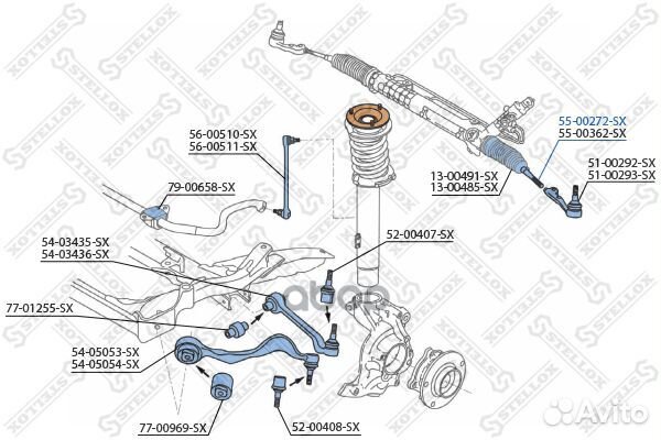 Тяга рулевая BMW E87/E90 04 55-00272-SX Stellox