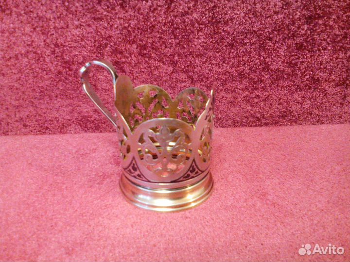 Серебряный подстаканник с чернью. Сер. 20 века