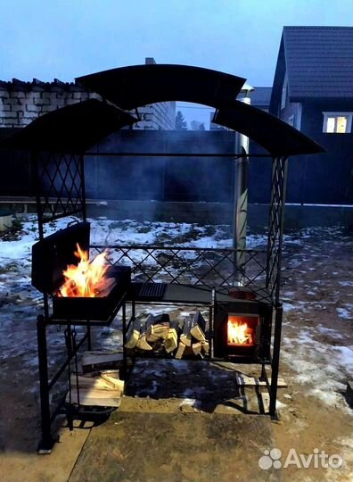 Мангал с печью
