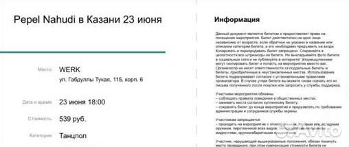 Билеты Pepel Nahudi 23 июня