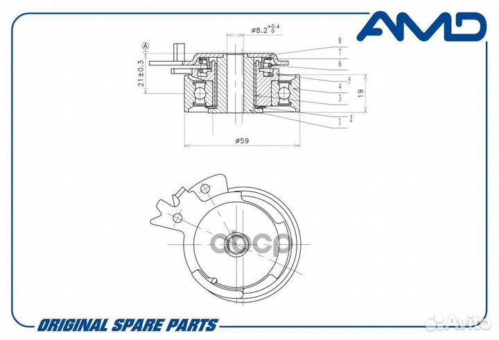 Ролик натяжной ремня грм AMD.99401 AMD.99401 AMD