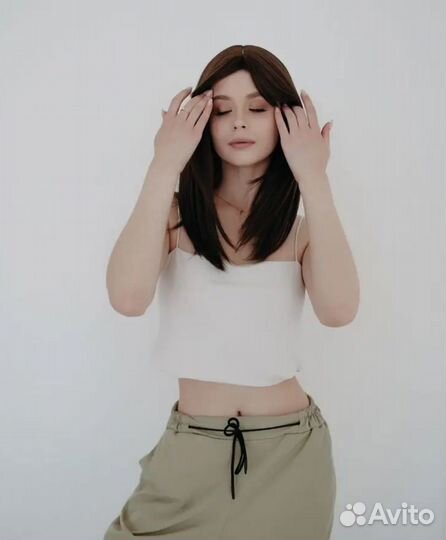 Новый парик удлиненное каре цвет шоколад