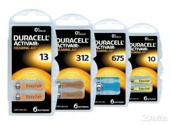 Батарейки для слуховых аппаратов duracell
